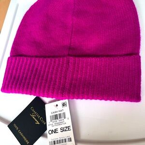 NEW Charter Club luxury- deep pink Cashmere Beanie